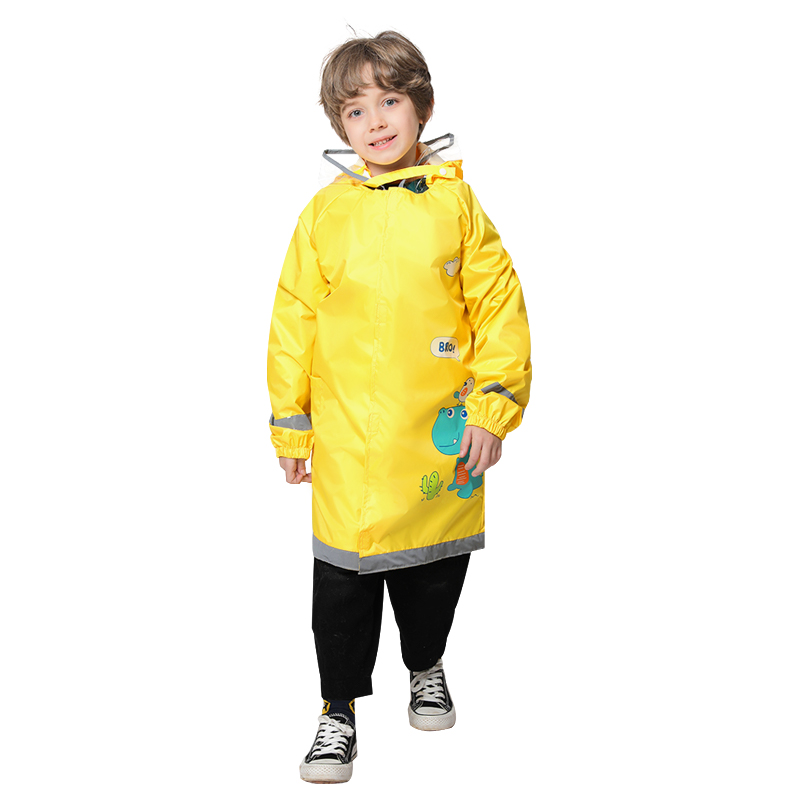 3D safety type with school bag position children's raincoat