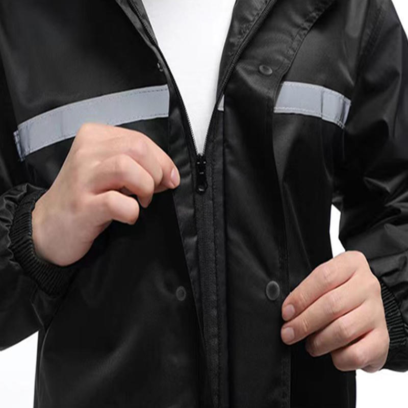 Super Waterproof Reflective Stripe Design Adult Raincoat Set