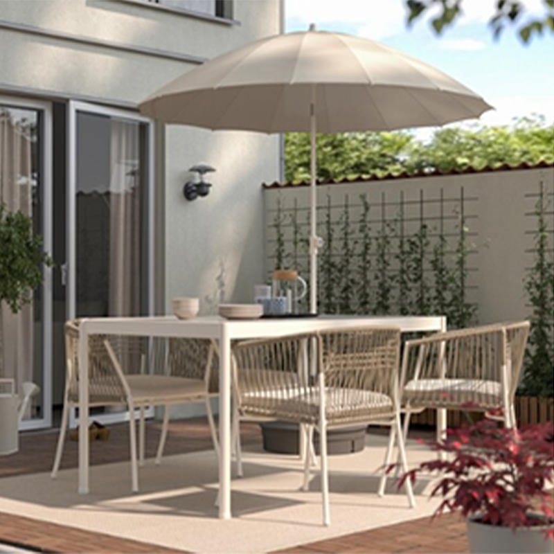 Fresh style white large size multi rib Outdoor patio garden umbrella