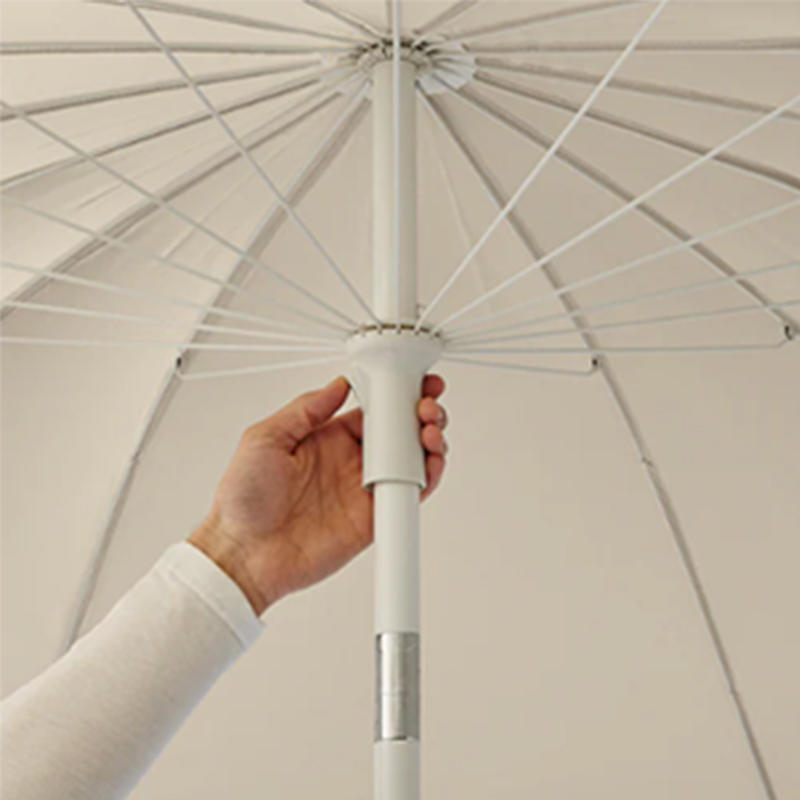 Fresh style white large size multi rib Outdoor patio garden umbrella