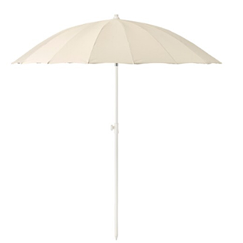 Fresh style white large size multi rib Outdoor patio garden umbrella