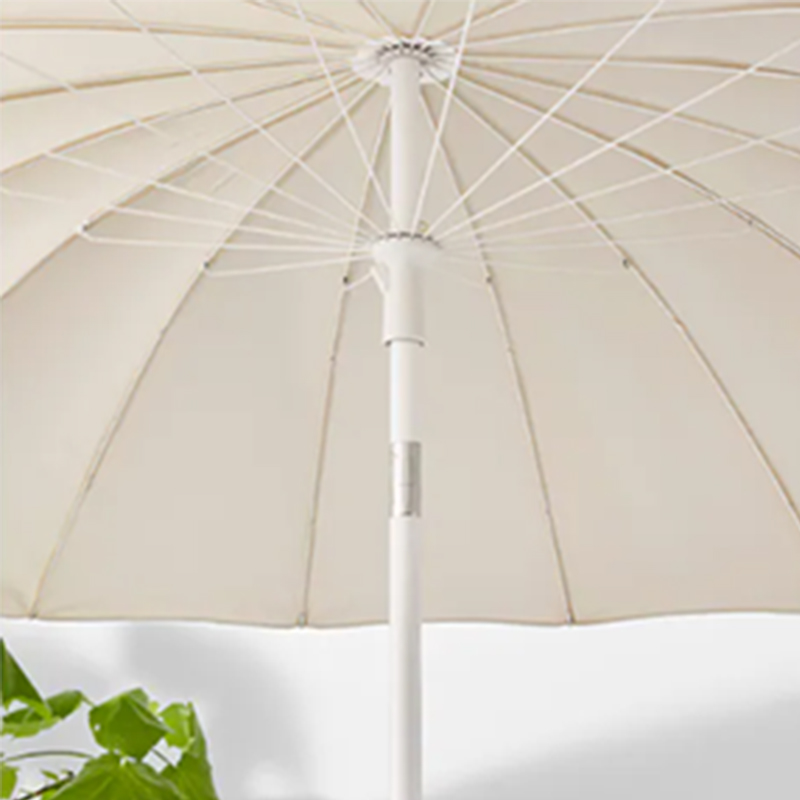 Fresh style white large size multi rib Outdoor patio garden umbrella